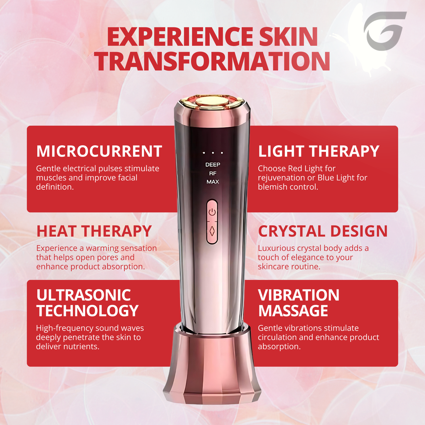 Glowera Ultrasonic Diamond Skin Care Wand