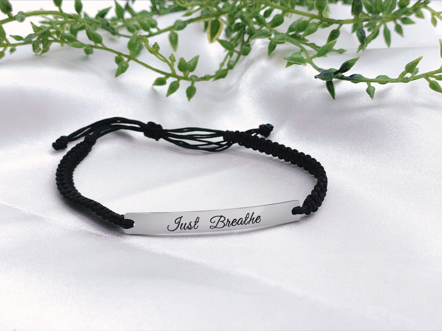 Just Breathe Woven Rope Bracelet