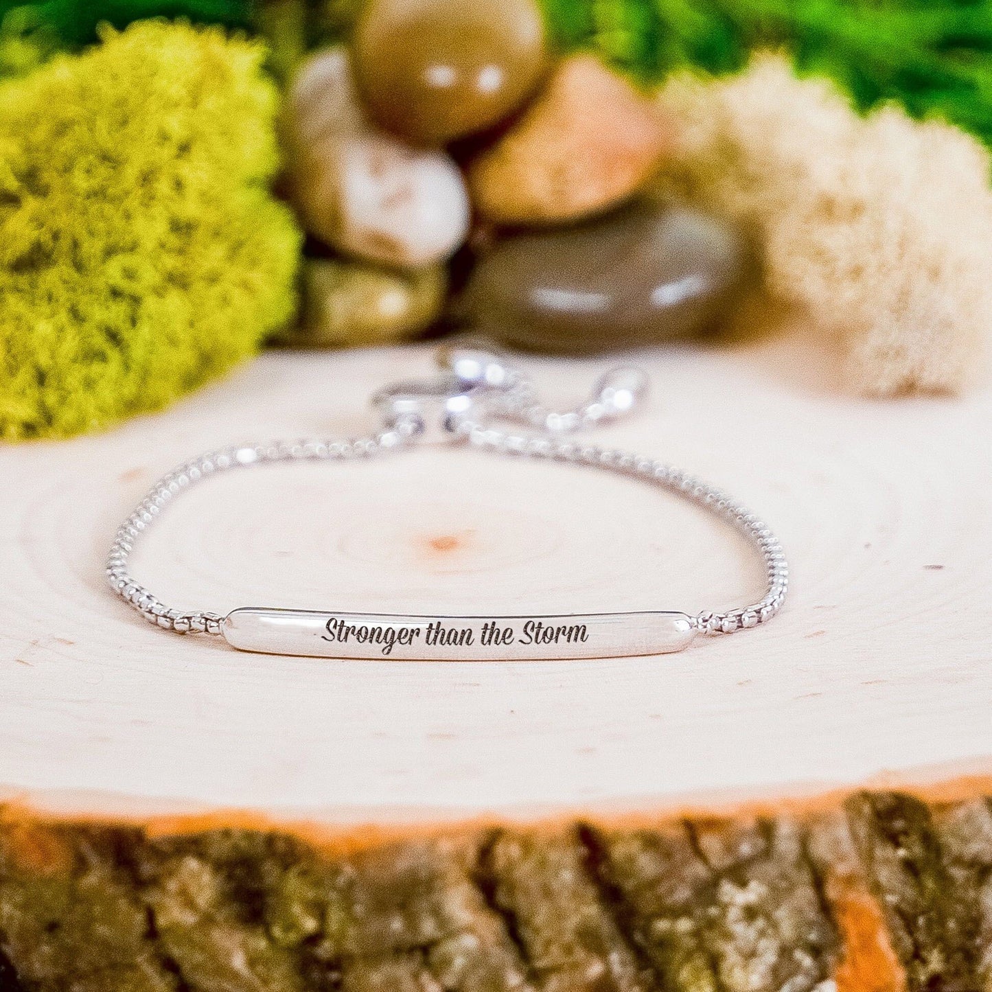 Stronger Than The Storm Bar Bracelet