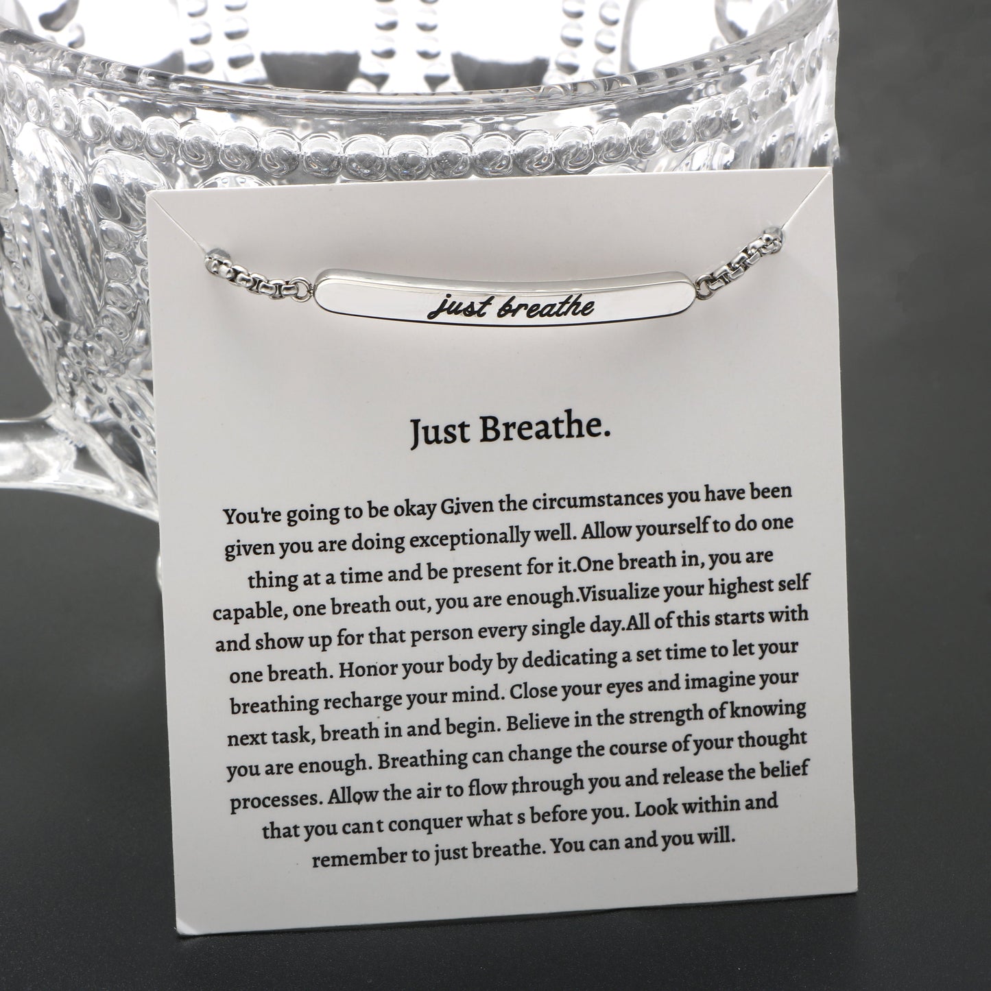 Just Breathe Bar Bracelet