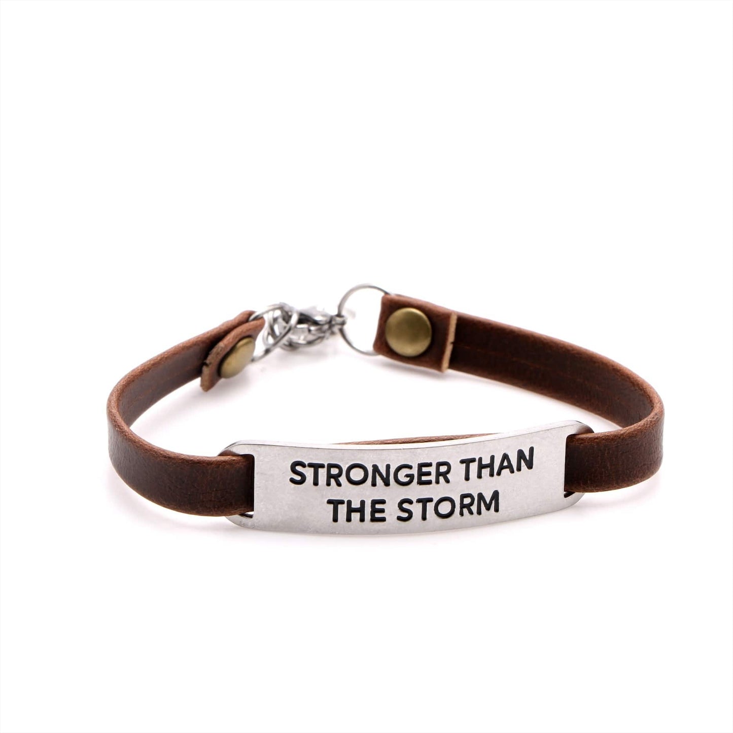 Stronger Than The Storm Leather Bracelet