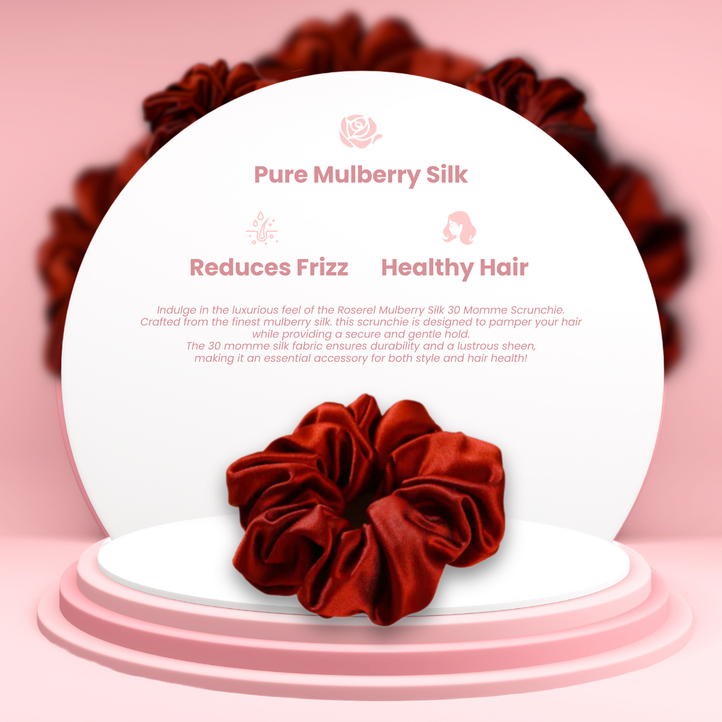 Roserel Mulberry Silk Black Vanta Scrunchie