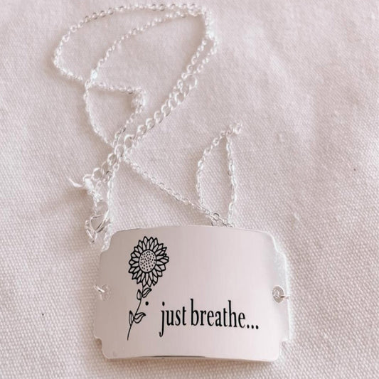 Just Breathe Sunflower Bar Necklace