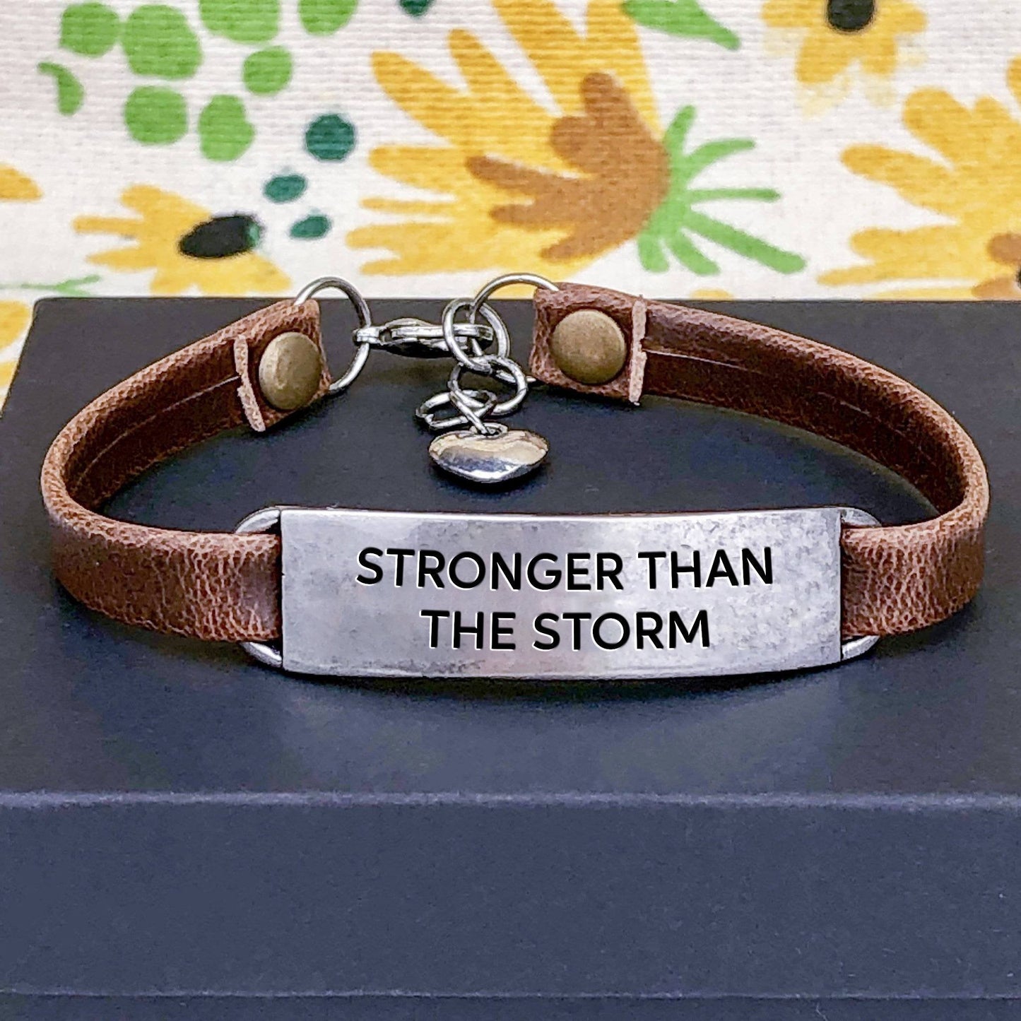 Stronger Than The Storm Leather Bracelet