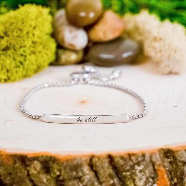 Be Still Inspirational Bar Bracelet